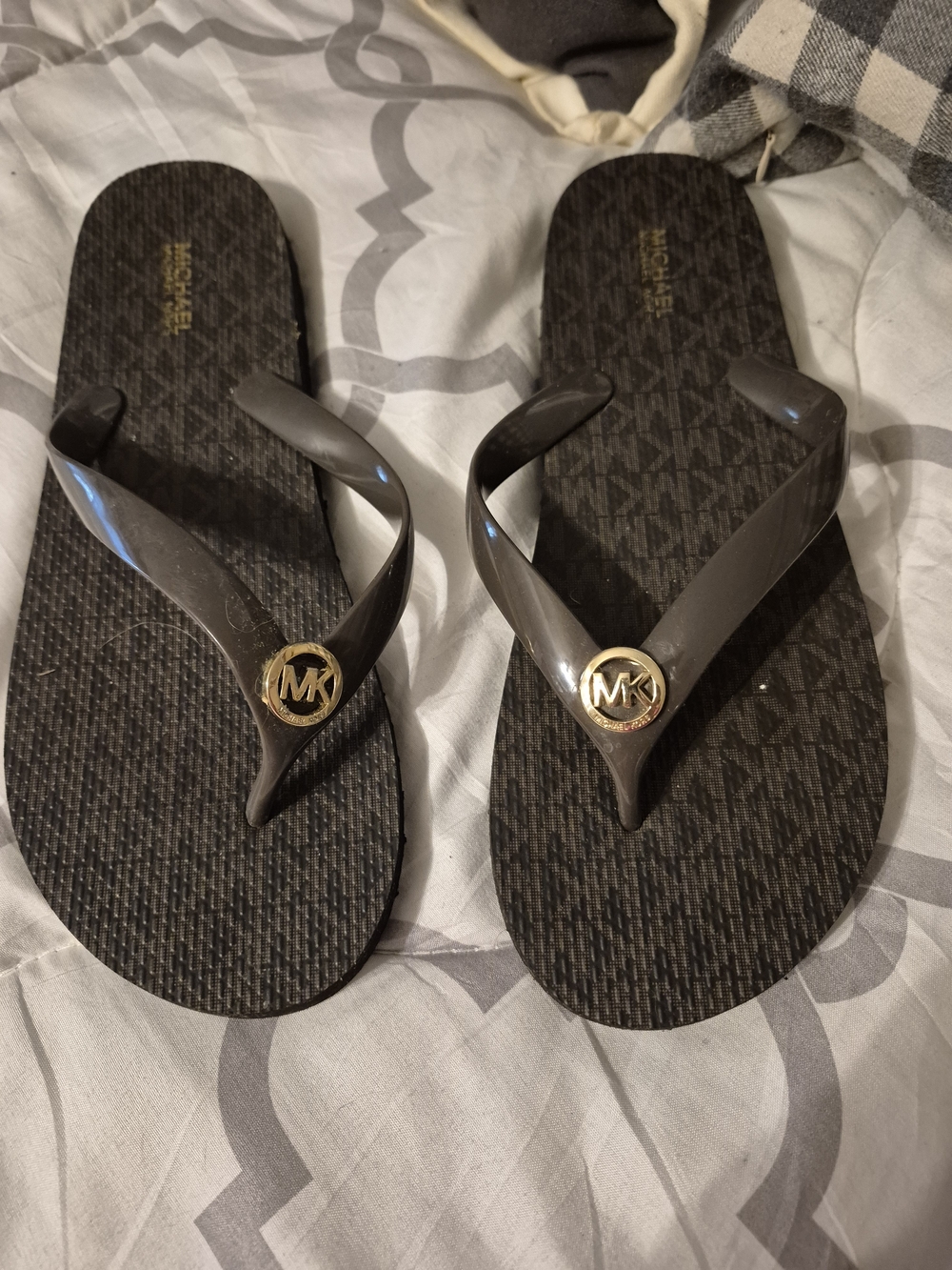 Michael Kors Women's Brown Logo Flip Flop Sandals